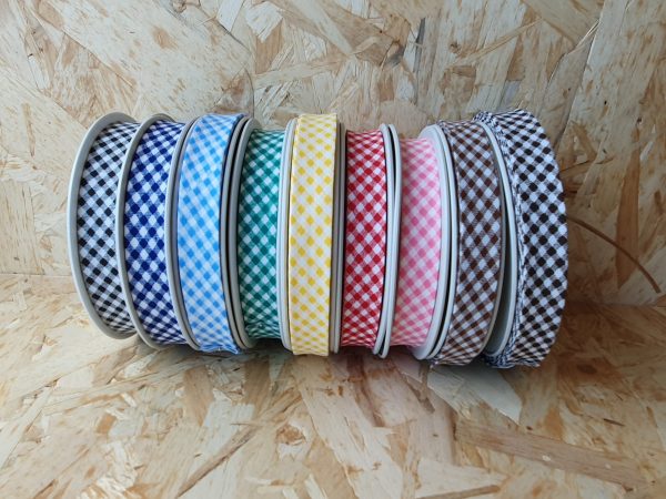 Fitas Viés Vincadas Algodão Xadrez 18mm