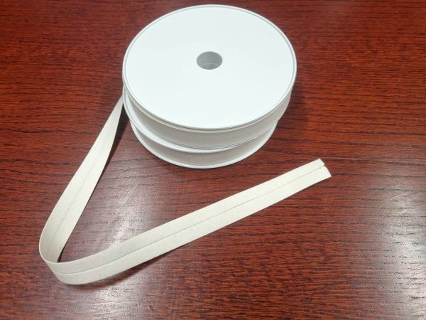 Fitas Viés Vincadas Algodão Orgânico Cru 18mm