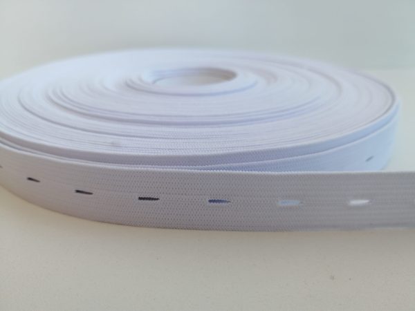 Elástico Caseado Branco ou Preto 18mm